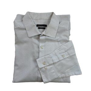 Van Heusen Studio Slim Fit 16 16.5 34/35 Men's Button Down Dress Shirt Swiss Dot